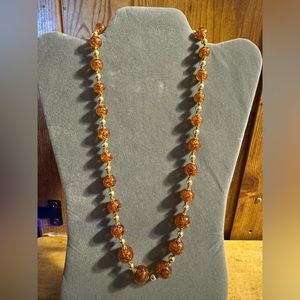 Giada di P.R. Perla Artistica Murano Glass Sparkle Amber colored Necklace